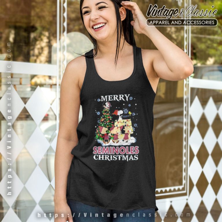 Snoopy And Friends Merry Florida State Seminoles Christmas Tank Top Racerback Snoopy And Friends Merry Florida State Seminoles Christmas Tank Top Racerback