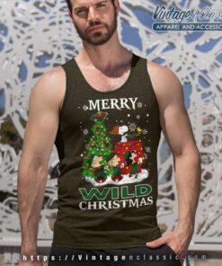 Snoopy And Friends Merry Minnesota Wild Christmas Tank Top Racerback
