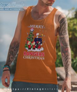 Snoopy And Friends Merry Texas Rangers Christmas Tank Top Racerback
