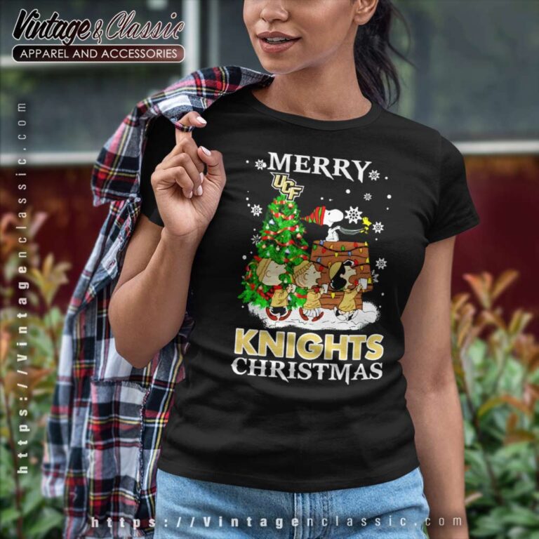 Snoopy And Friends Merry Ucf Knights Christmas Women TShirt Snoopy And Friends Merry Ucf Knights Christmas Women TShirt