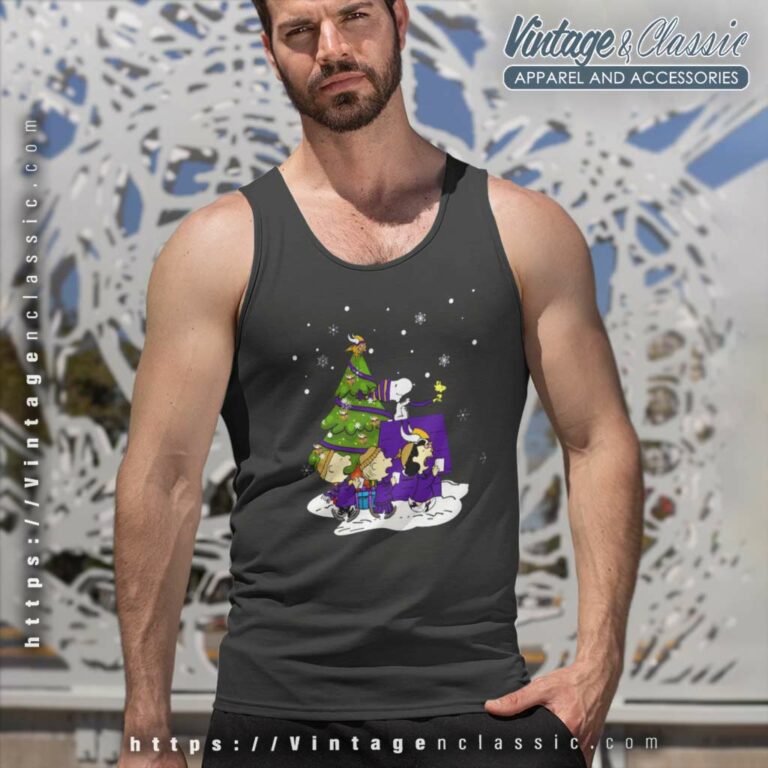 Snoopy And Friends Minnesota Vikings Christmas Tank Top Racerback Snoopy And Friends Minnesota Vikings Christmas Tank Top Racerback