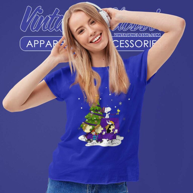 Snoopy And Friends Minnesota Vikings Christmas Women TShirt Snoopy And Friends Minnesota Vikings Christmas Women TShirt