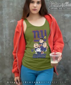 Snoopy And Friends New York Giants Tank Top Racerback