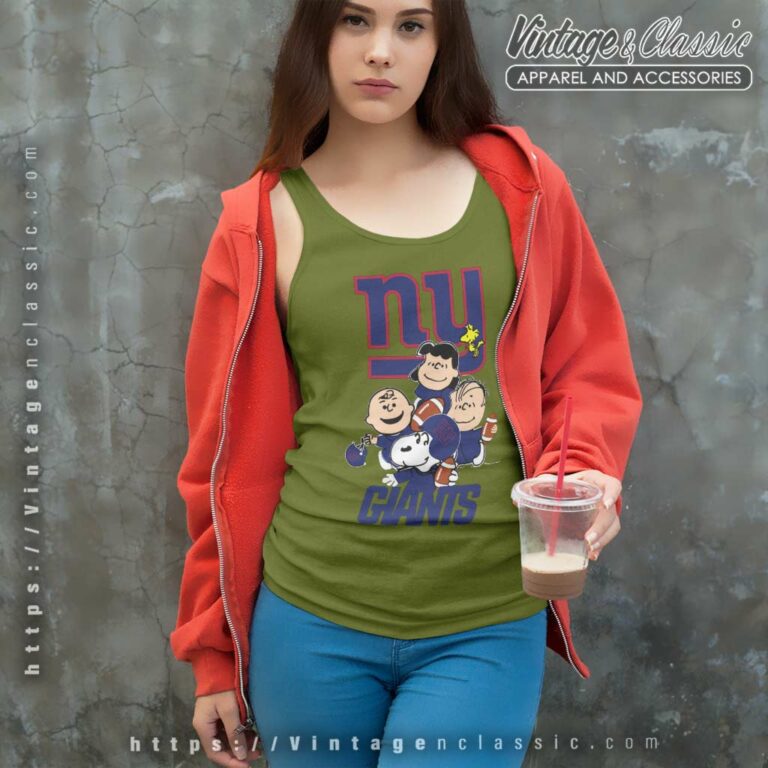 Snoopy And Friends New York Giants Tank Top Racerback Snoopy And Friends New York Giants Tank Top Racerback