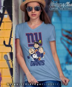 Snoopy And Friends New York Giants V Neck TShirt