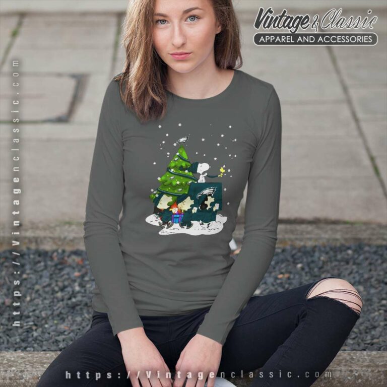 Snoopy And Friends Philadelphia Eagles Merry Christmas Long Sleeve Tee Snoopy And Friends Philadelphia Eagles Merry Christmas Long Sleeve Tee