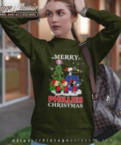 Snoopy And Friends Philadelphia Phillies Merry Christmas Sweatshirt