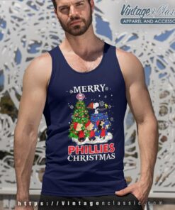 Snoopy And Friends Philadelphia Phillies Merry Christmas Tank Top Racerback