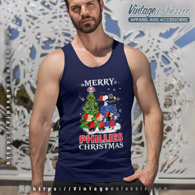 Snoopy And Friends Philadelphia Phillies Merry Christmas Tank Top Racerback Snoopy And Friends Philadelphia Phillies Merry Christmas Tank Top Racerback