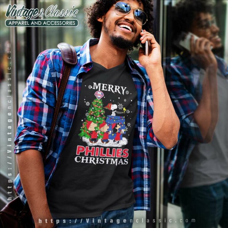 Snoopy And Friends Philadelphia Phillies Merry Christmas V Neck TShirt Snoopy And Friends Philadelphia Phillies Merry Christmas V Neck TShirt