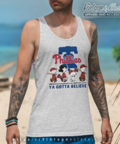 Snoopy And Friends Philadelphia Phillies Ya Gotta Believe Tank Top Racerback