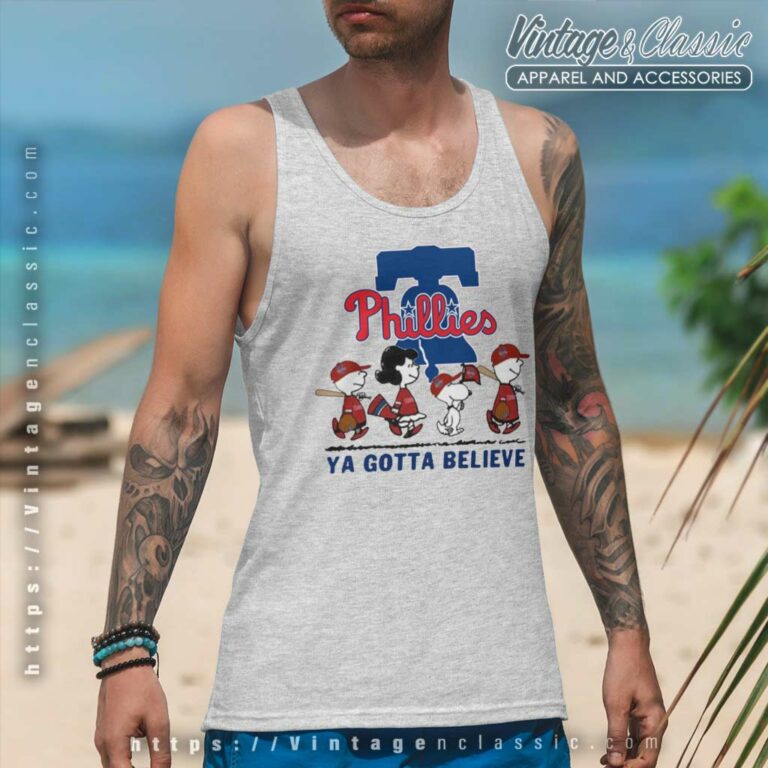 Snoopy And Friends Philadelphia Phillies Ya Gotta Believe Tank Top Racerback Snoopy And Friends Philadelphia Phillies Ya Gotta Believe Tank Top Racerback