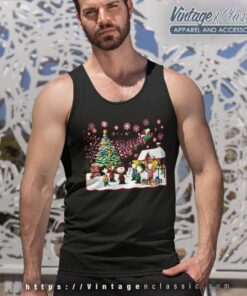 Snoopy And Friends Singing Around Christmas Tank Top Racerback