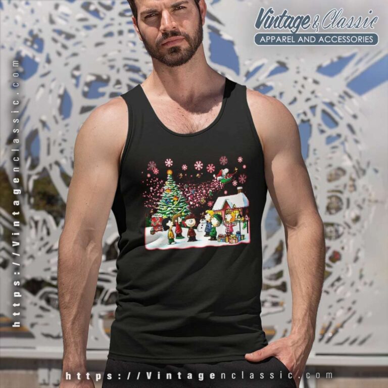 Snoopy And Friends Singing Around Christmas Tank Top Racerback Snoopy And Friends Singing Around Christmas Tank Top Racerback