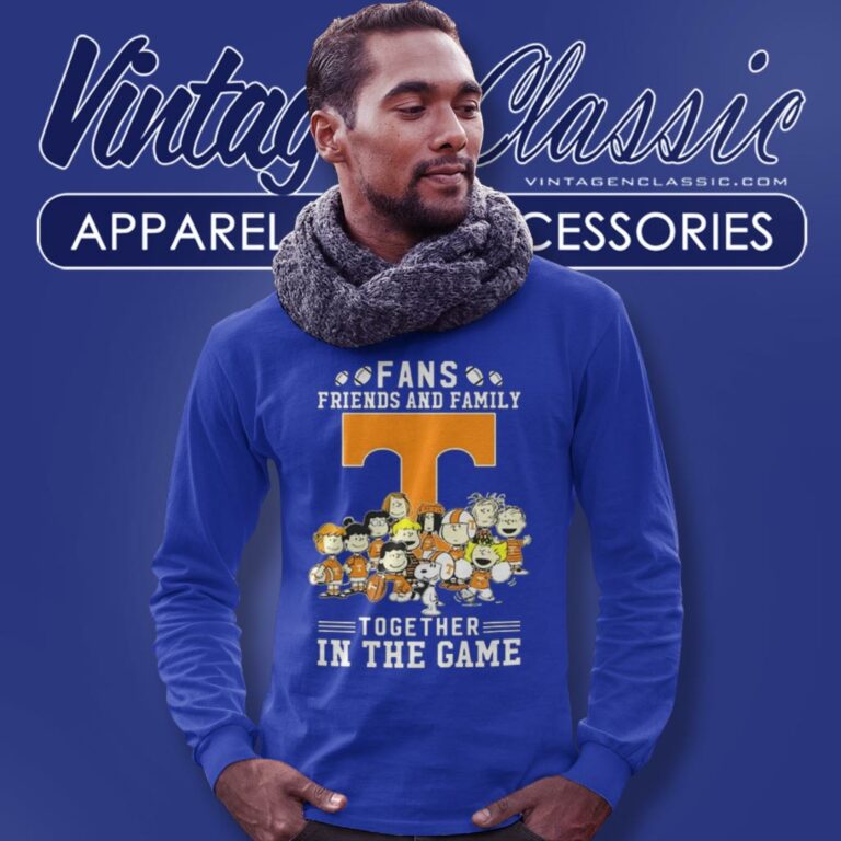 Snoopy And Friends Tennessee Volunteers Fans Friends And Family Together In The Game Long Sleeve Tee Snoopy And Friends Tennessee Volunteers Fans Friends And Family Together In The Game Long Sleeve Tee