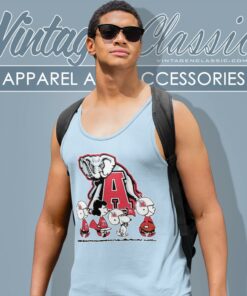 Snoopy And Friends Walking Alabama Crimson Tide Tank Top Racerback