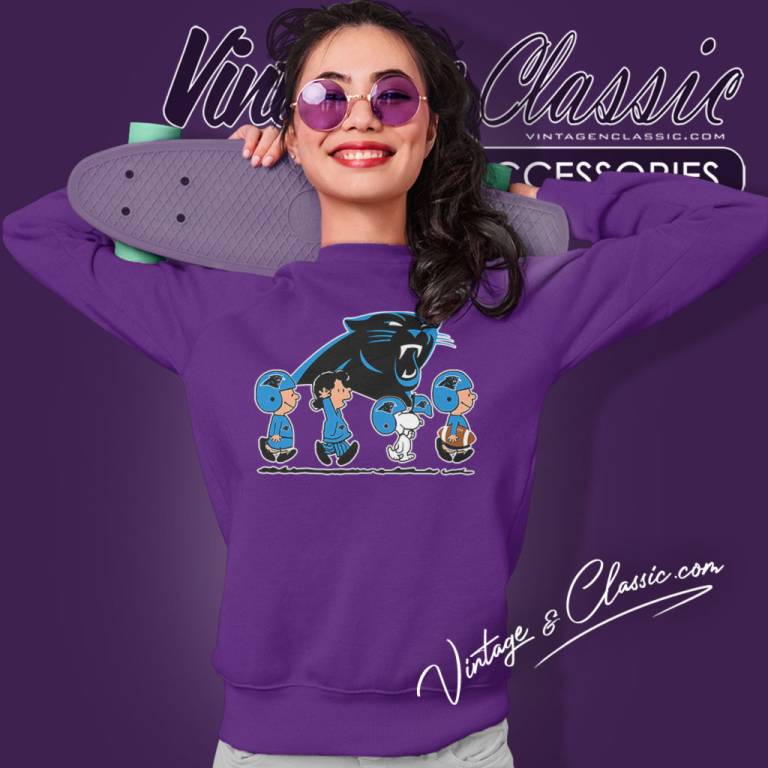 Snoopy And Friends Walking Carolina Panthers Sweatshirt Snoopy And Friends Walking Carolina Panthers Sweatshirt