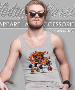 Snoopy And Friends Walking Chicago Bears Tank Top Racerback