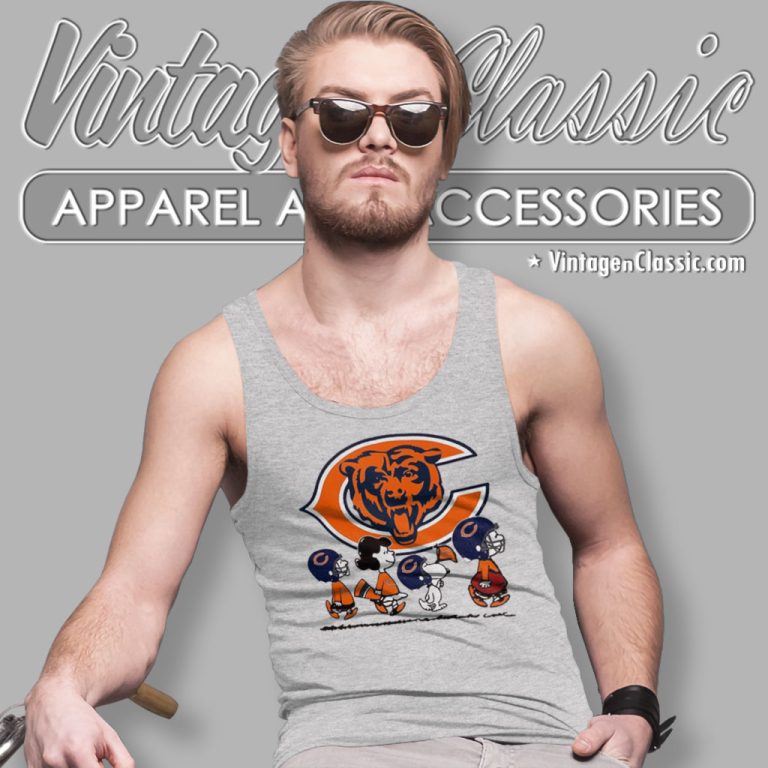 Snoopy And Friends Walking Chicago Bears Tank Top Racerback Snoopy And Friends Walking Chicago Bears Tank Top Racerback