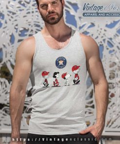 Snoopy And Friends Walking Houston Astros Tank Top Racerback