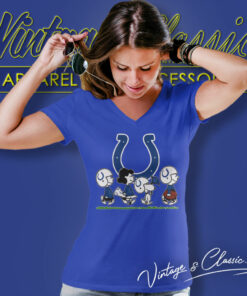 Snoopy And Friends Walking Indianapolis Colts V Neck TShirt