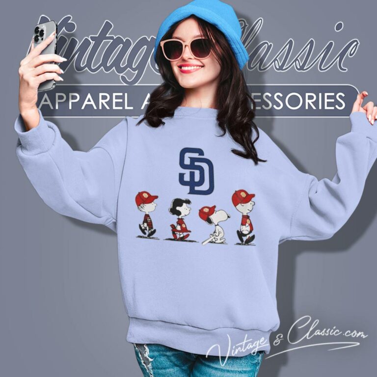 Snoopy And Friends Walking San Diego Padres Sweatshirt Snoopy And Friends Walking San Diego Padres Sweatshirt