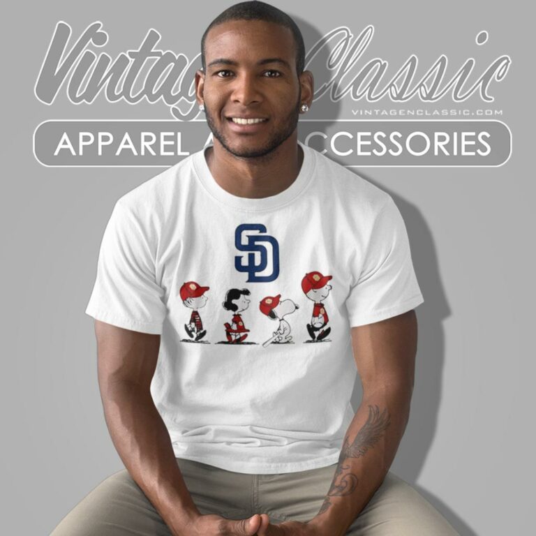 Snoopy And Friends Walking San Diego Padres T Shirt Snoopy And Friends Walking San Diego Padres T Shirt