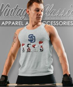 Snoopy And Friends Walking San Diego Padres Tank Top Racerback