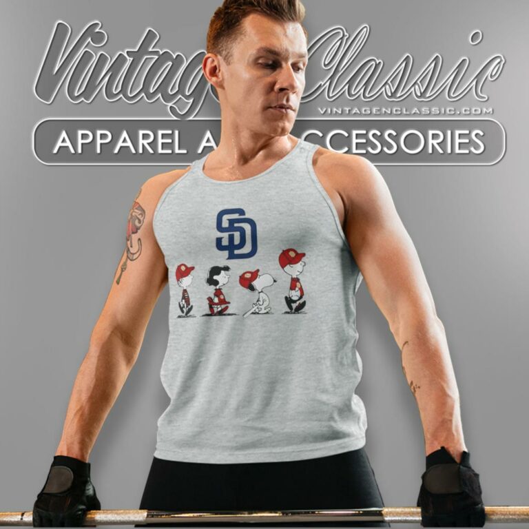 Snoopy And Friends Walking San Diego Padres Tank Top Racerback Snoopy And Friends Walking San Diego Padres Tank Top Racerback