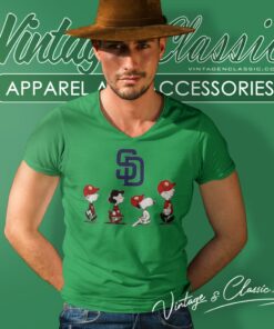 Snoopy And Friends Walking San Diego Padres V Neck TShirt