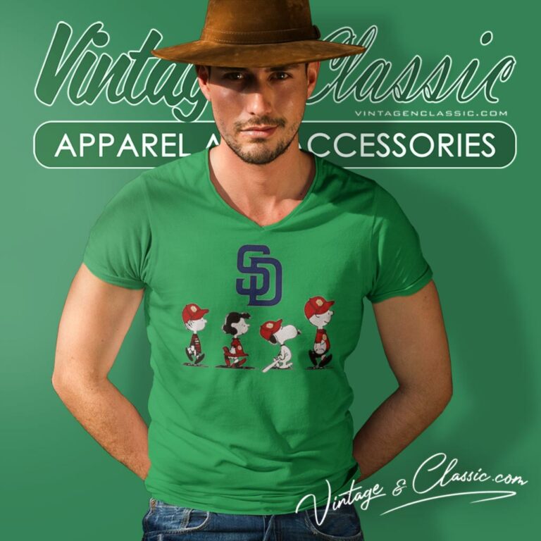 Snoopy And Friends Walking San Diego Padres V Neck TShirt Snoopy And Friends Walking San Diego Padres V Neck TShirt
