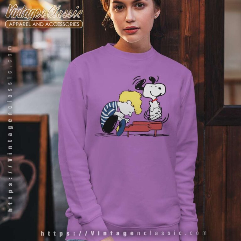 Snoopy Schroeder Charlie Play Piano Sweatshirt Snoopy Schroeder Charlie Play Piano Sweatshirt