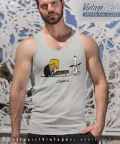 Snoopy And Schroeder Jammin Tank Top Racerback