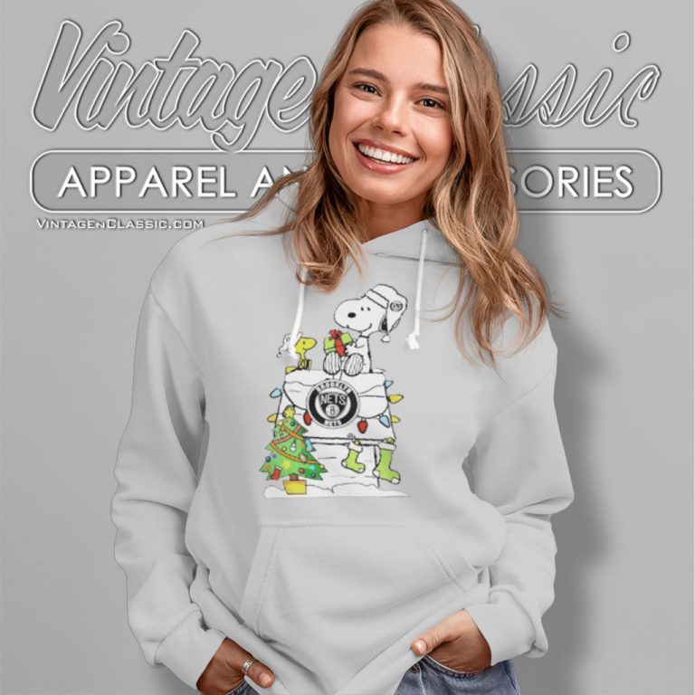 Snoopy And Woodstock Brooklyn Nets Christmas Hoodie Snoopy And Woodstock Brooklyn Nets Christmas Hoodie