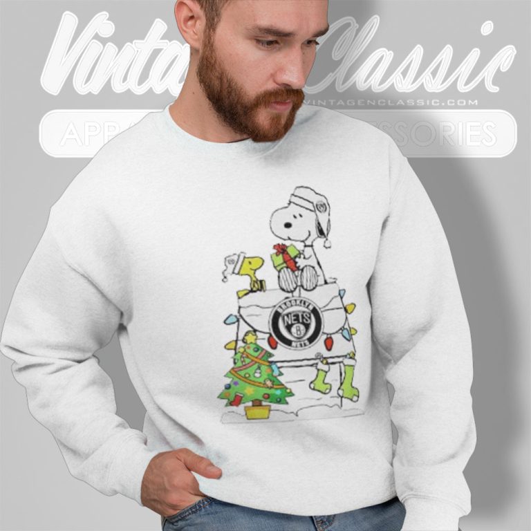 Snoopy And Woodstock Brooklyn Nets Christmas Sweatshirt Snoopy And Woodstock Brooklyn Nets Christmas Sweatshirt