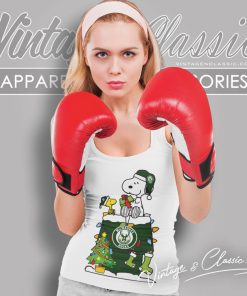 Snoopy And Woodstock Christmas Gift For Fans Milwaukee Bucks Nba Xmas Tree Decorations Tank Top Racerback