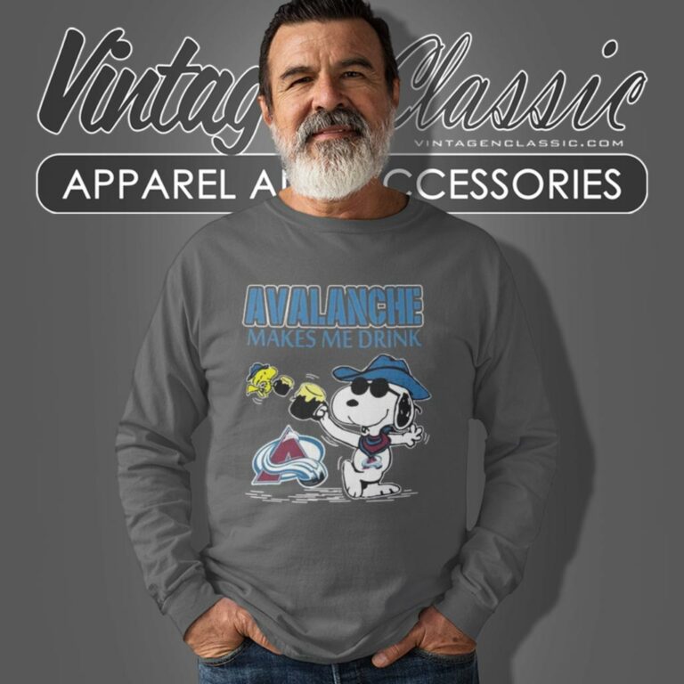 Snoopy And Woodstock Colorado Avalanche Makes Me Drink Long Sleeve Tee Snoopy And Woodstock Colorado Avalanche Makes Me Drink Long Sleeve Tee