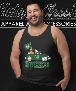 Snoopy And Woodstock Driver Car Milwaukee Bucks Shirt 4 Snoopy And Woodstock Driver Car Milwaukee Bucks Tank Top Racerback