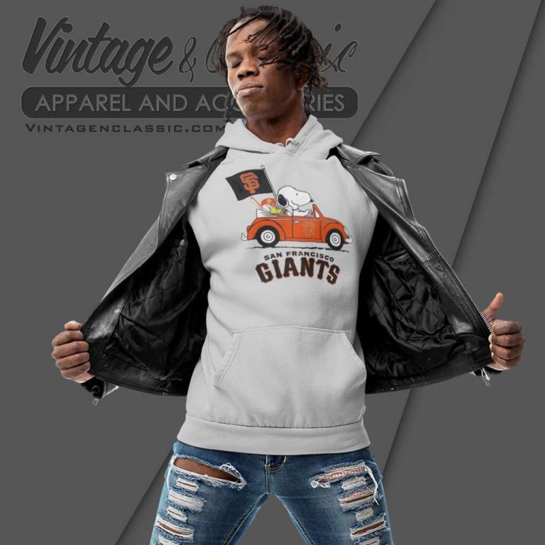 Snoopy And Woodstock Driving Car San Francisco Giants Hoodie Snoopy And Woodstock Driving Car San Francisco Giants Hoodie