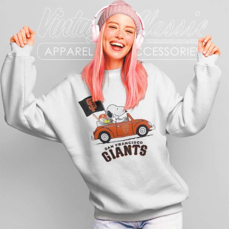 Snoopy And Woodstock Driving Car San Francisco Giants Sweatshirt Snoopy And Woodstock Driving Car San Francisco Giants Sweatshirt