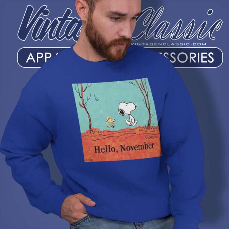Snoopy And Woodstock Hello November Sweatshirt Snoopy And Woodstock Hello November Sweatshirt
