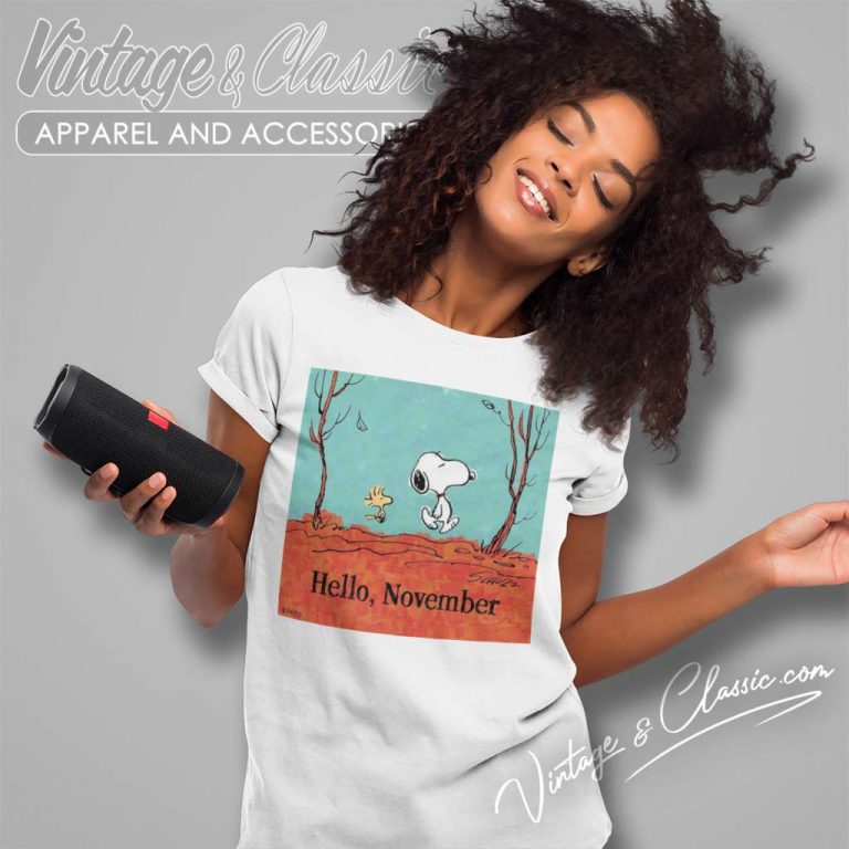 Snoopy And Woodstock Hello November Women TShirt Snoopy And Woodstock Hello November Women TShirt