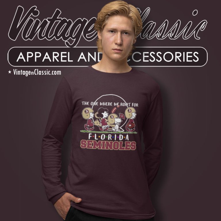 Snoopy And Woodstock Peanuts The One Where We Root For Florida Seminoles Long Sleeve Tee Snoopy And Woodstock Peanuts The One Where We Root For Florida Seminoles Long Sleeve Tee