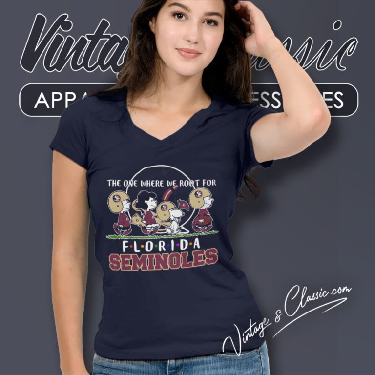 Snoopy And Woodstock Peanuts The One Where We Root For Florida Seminoles V Neck TShirt Snoopy And Woodstock Peanuts The One Where We Root For Florida Seminoles V Neck TShirt