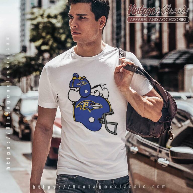 Snoopy And Woodstock Resting On Baltimore Ravens Helmet T Shirt Snoopy And Woodstock Resting On Baltimore Ravens Helmet T Shirt
