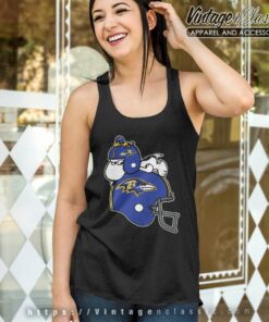 Snoopy And Woodstock Resting On Baltimore Ravens Helmet Shirt 5 Snoopy And Woodstock Resting On Baltimore Ravens Helmet Tank Top Racerback