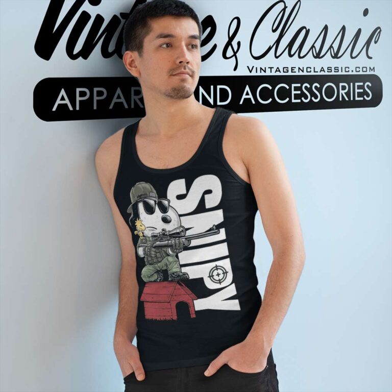 Snoopy And Woodstock Snipers Snipy Tank Top Racerback Snoopy And Woodstock Snipers Snipy Tank Top Racerback