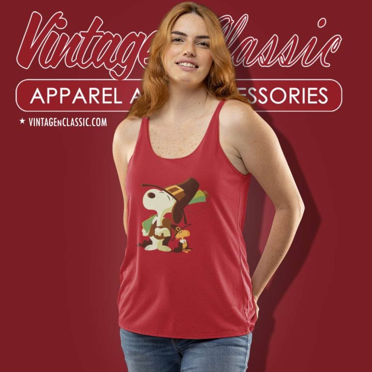 Snoopy And Woodstock Thanksgiving Tank Top Racerback Snoopy And Woodstock Thanksgiving Tank Top Racerback