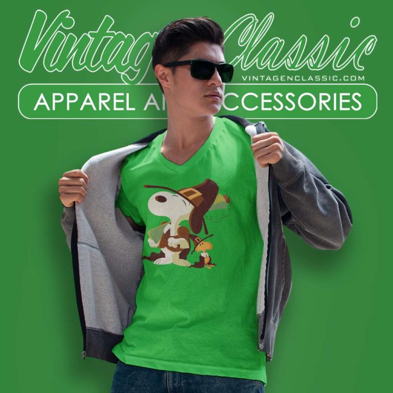 Snoopy And Woodstock Thanksgiving V Neck TShirt Snoopy And Woodstock Thanksgiving V Neck TShirt