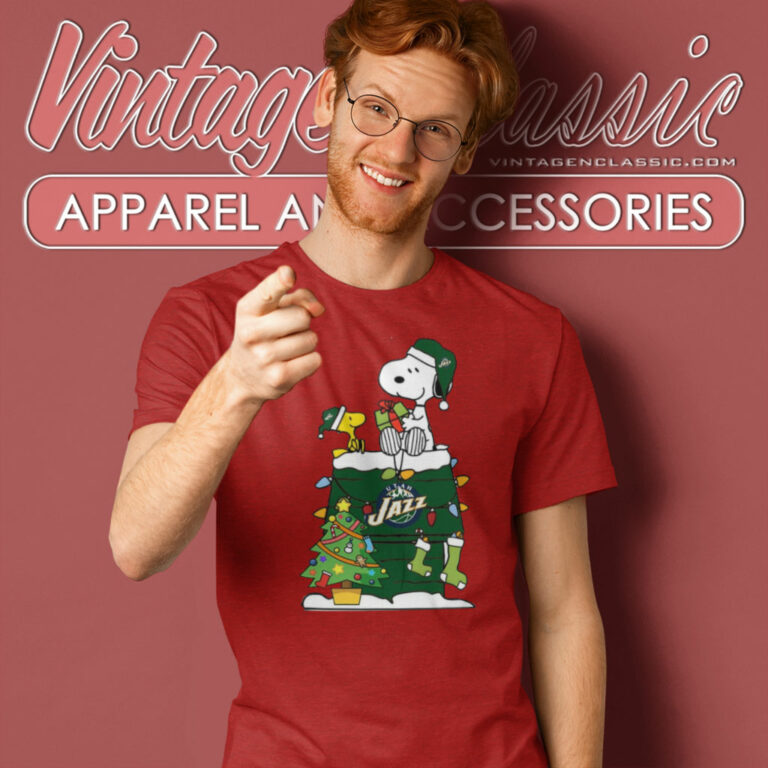 Snoopy And Woodstock Utah Jazz Christmas T Shirt Snoopy And Woodstock Utah Jazz Christmas T Shirt